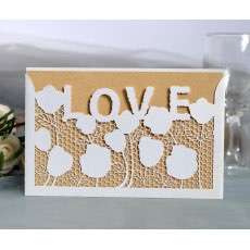 Laser Cut Invitation Holder Iridescent Paper Valentine's Day Card